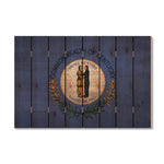 Kentucky State Historic Flag on Wood DaydreamHQ Rustic Flags 44"x30"