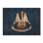 Louisiana State Historic Flag on Wood DaydreamHQ Rustic Flags 33"x24"