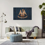 Louisiana State Historic Flag on Wood DaydreamHQ Rustic Flags