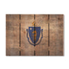 Massachusetts State Historic Flag on Wood DaydreamHQ Rustic Flags 22"x16"