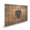 Massachusetts State Historic Flag on Wood