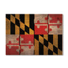 Maryland State Historic Flag on Wood DaydreamHQ Rustic Flags 22"x16"