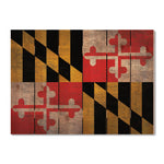 Maryland State Historic Flag on Wood DaydreamHQ Rustic Flags 33"x24"