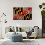 Maryland State Historic Flag on Wood DaydreamHQ Rustic Flags