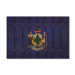 Maine State Historic Flag on Wood DaydreamHQ Rustic Flags 44"x30"