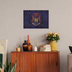 Michigan State Historic Flag on Wood DaydreamHQ Rustic Flags 22"x16"