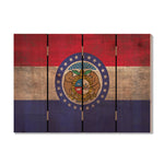 Missouri State Historic Flag on Wood DaydreamHQ Rustic Flags 22"x16"