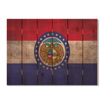 Missouri State Historic Flag on Wood DaydreamHQ Rustic Flags 33"x24"