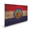 Missouri State Historic Flag on Wood