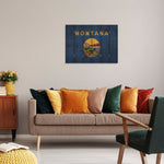 Montana State Historic Flag on Wood DaydreamHQ Rustic Flags