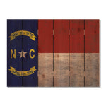 North Carolina State Historic Flag on Wood DaydreamHQ Rustic Flags 33"x24"