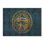 Nebraska State Historic Flag on Wood DaydreamHQ Rustic Flags 33"x24"