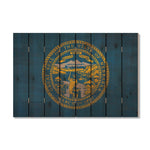 Nebraska State Historic Flag on Wood DaydreamHQ Rustic Flags 44"x30"