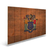 New Jersey State Historic Flag on Wood