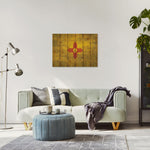 New Mexico State Historic Flag on Wood DaydreamHQ Rustic Flags 33"x24"
