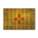 New Mexico State Historic Flag on Wood DaydreamHQ Rustic Flags 44"x30"