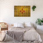 New Mexico State Historic Flag on Wood DaydreamHQ Rustic Flags