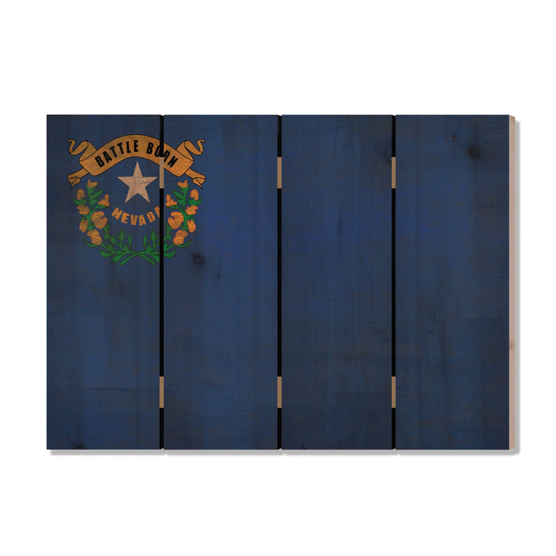 Nevada State Historic Flag on Wood DaydreamHQ Rustic Flags 22"x16"