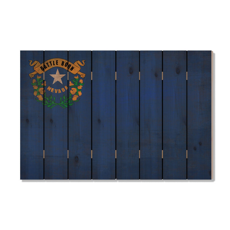 Nevada State Historic Flag on Wood DaydreamHQ Rustic Flags 44"x30"