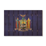 New York State Historic Flag on Wood DaydreamHQ Rustic Flags 44"x30"