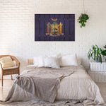 New York State Historic Flag on Wood DaydreamHQ Rustic Flags