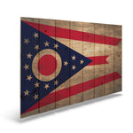 Ohio State Historic Flag on Wood