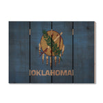 Oklahoma State Historic Flag on Wood DaydreamHQ Rustic Flags 22"x16"