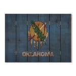 Oklahoma State Historic Flag on Wood DaydreamHQ Rustic Flags 33"x24"