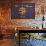 Oregon State Historic Flag on Wood DaydreamHQ Rustic Flags 44"x30"