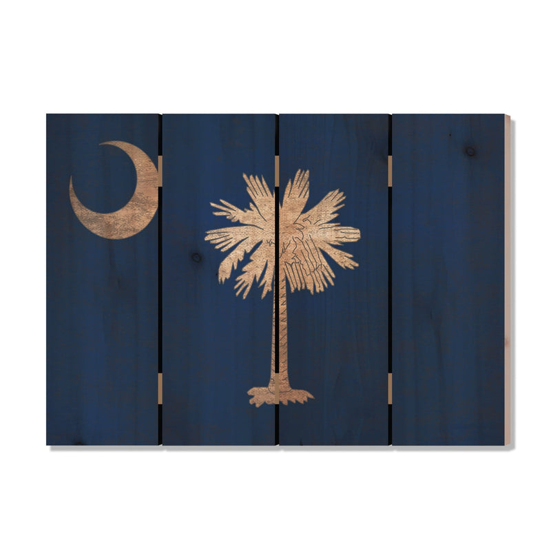 South Carolina State Historic Flag on Wood DaydreamHQ Rustic Flags 22"x16"