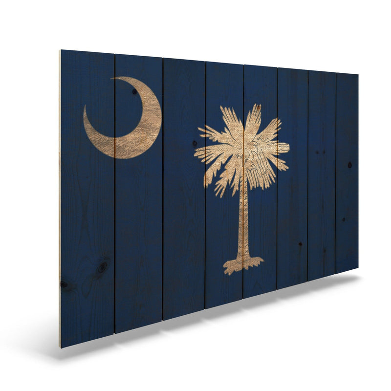 South Carolina State Historic Flag on Wood