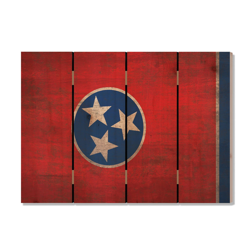 Tennessee State Historic Flag on Wood DaydreamHQ Rustic Flags 22"x16"