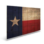 Texas State Historic Flag on Wood