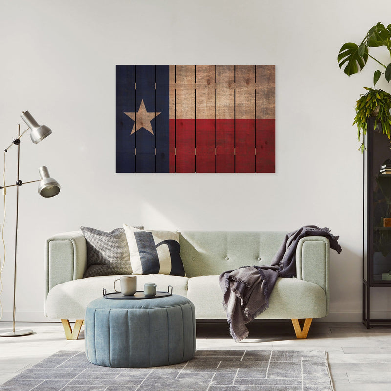 Texas State Historic Flag on Wood DaydreamHQ Rustic Flags 44"x30"