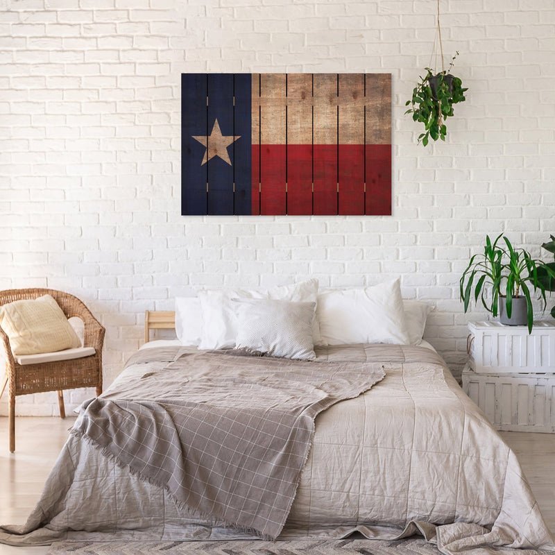 Texas State Historic Flag on Wood DaydreamHQ Rustic Flags