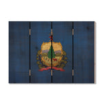 Vermont State Historic Flag on Wood DaydreamHQ Rustic Flags 22"x16"