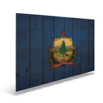 Vermont State Historic Flag on Wood