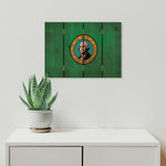 Washington State Historic Flag on Wood DaydreamHQ Rustic Flags