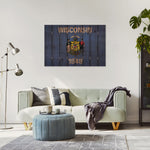 Wisconsin State Historic Flag on Wood DaydreamHQ Rustic Flags 44"x30"