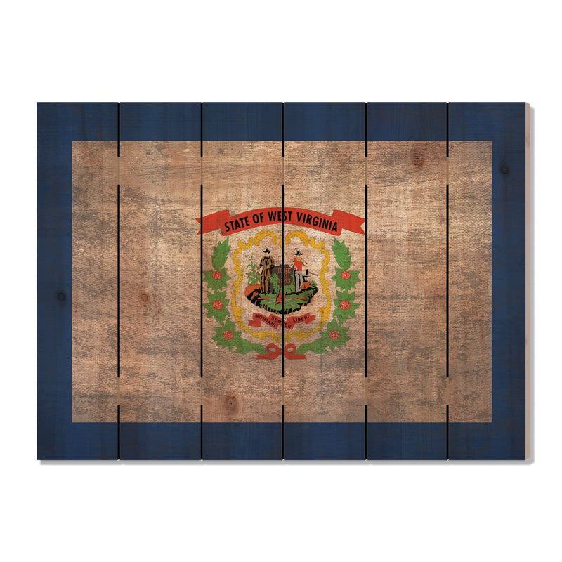 West Virginia State Historic Flag on Wood DaydreamHQ Rustic Flags 33"x24"