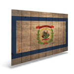 West Virginia State Historic Flag on Wood