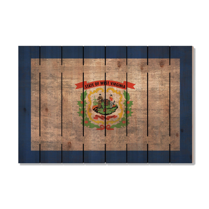 West Virginia State Historic Flag on Wood DaydreamHQ Rustic Flags 44"x30"