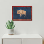 Wyoming State Historic Flag on Wood DaydreamHQ Rustic Flags