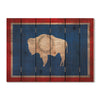 Wyoming State Historic Flag on Wood DaydreamHQ Rustic Flags 33"x24"