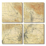 Los Angeles, California Map from 1900 DaydreamHQ Grand Wood Wall Art 48x48 (4pc set)