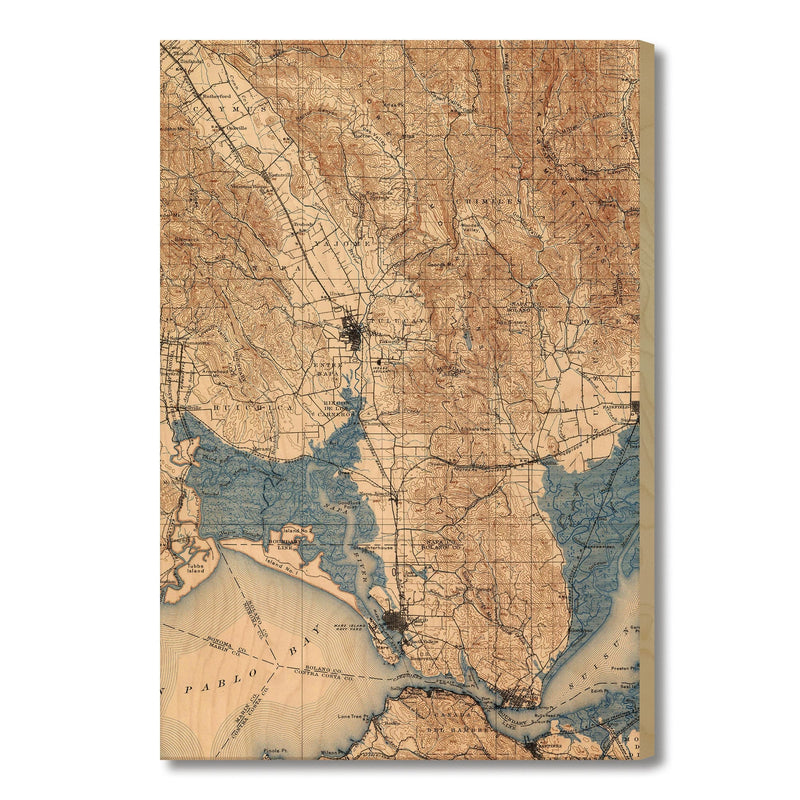 Napa, California Map from 1902 DaydreamHQ Grand Wood Wall Art 18x24