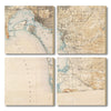San Diego, California Map from 1904 DaydreamHQ Grand Wood Wall Art 48x48 (4pc set)