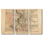 Colorado Map from 1879 DaydreamHQ Grand Wood Wall Art 60x40 (3pc set)