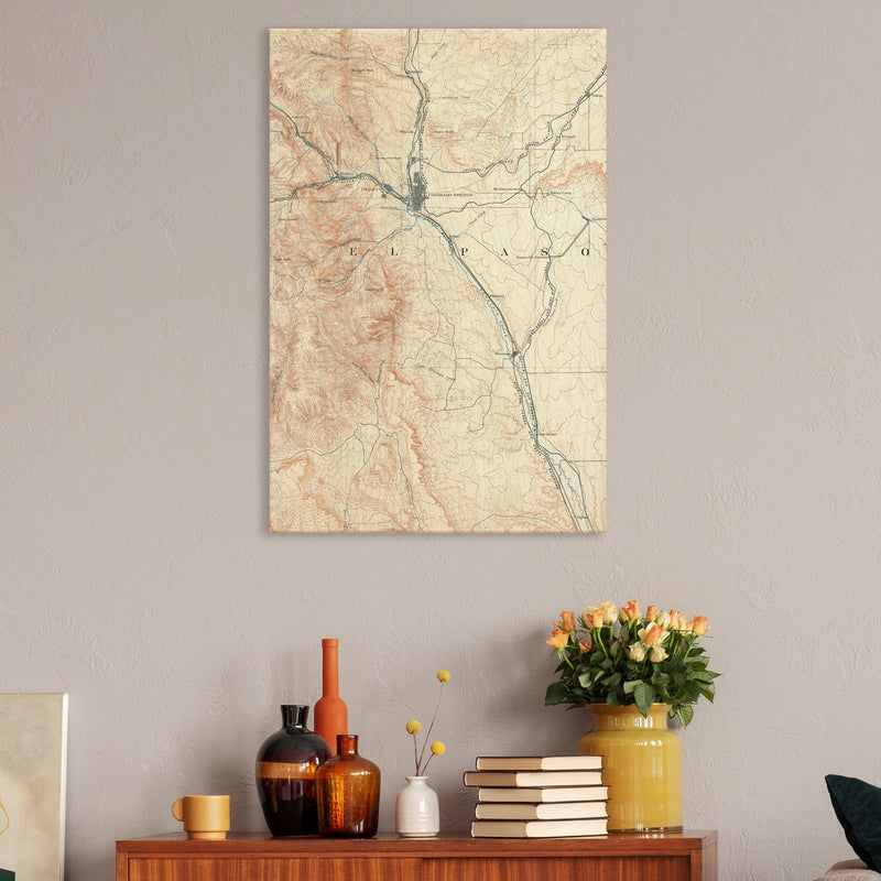 Colorado Springs, Colorado Map from 1893 DaydreamHQ Grand Wood Wall Art