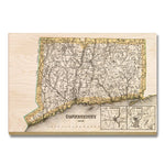 Connecticut Map from 1846 DaydreamHQ Grand Wood Wall Art 24x18